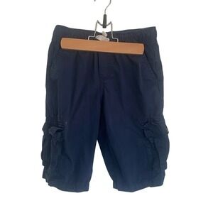 CAT & JACK BOYS NAVY BLUE CARGO‎ SHORTS 8-10 MEDIUM 6 POCKETS ELASTIC WAIST BAND